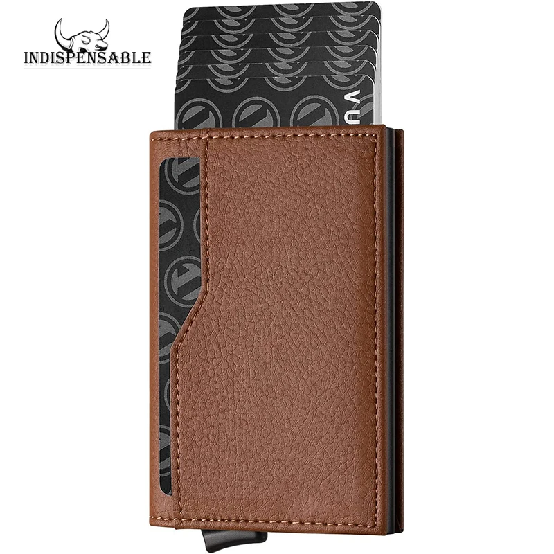 

Porte Carte Bancaire Credit Card Holder Thin Rfid Case Carteira Masculina Men's Wallet Leather Pop Up Metal Wallets Male Luxury