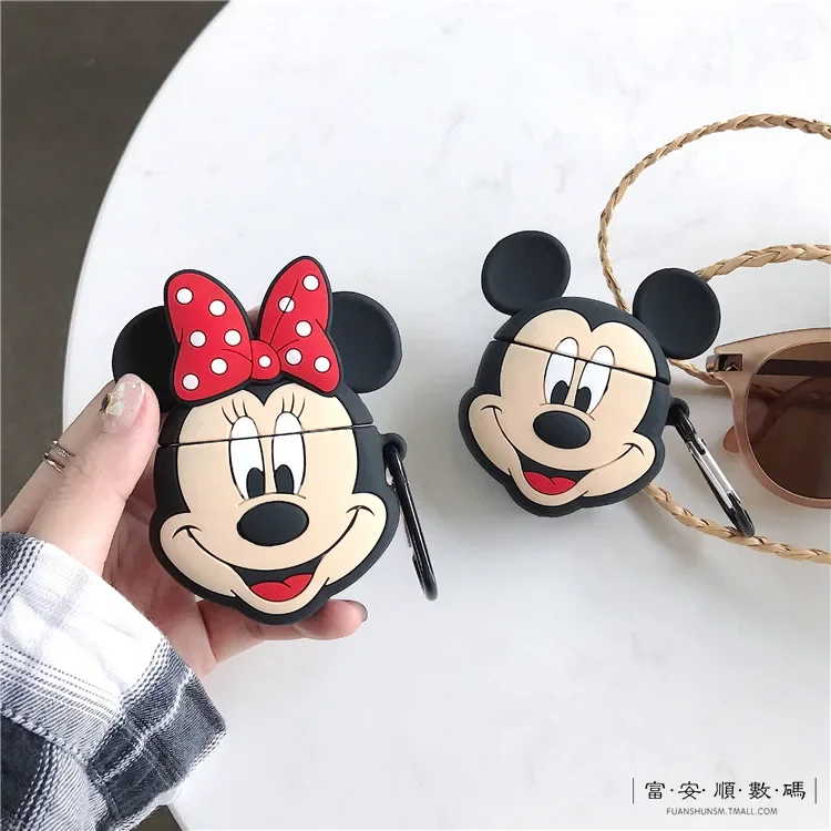 Funda protectora para auriculares AirPod de dibujos animados de Mickey mous, soporte para auriculares Bluetooth inalámbrico de apple, bolsa de