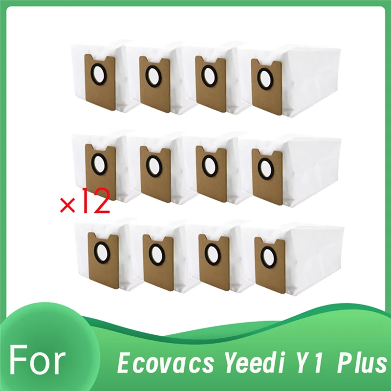 A74G-12 قطعة أكياس الغبار لملحقات Ecovacs Yeedi Y1 Plus أكياس الغبار المدمجة لتدوم طويلاً وتعمل بشكل جيد