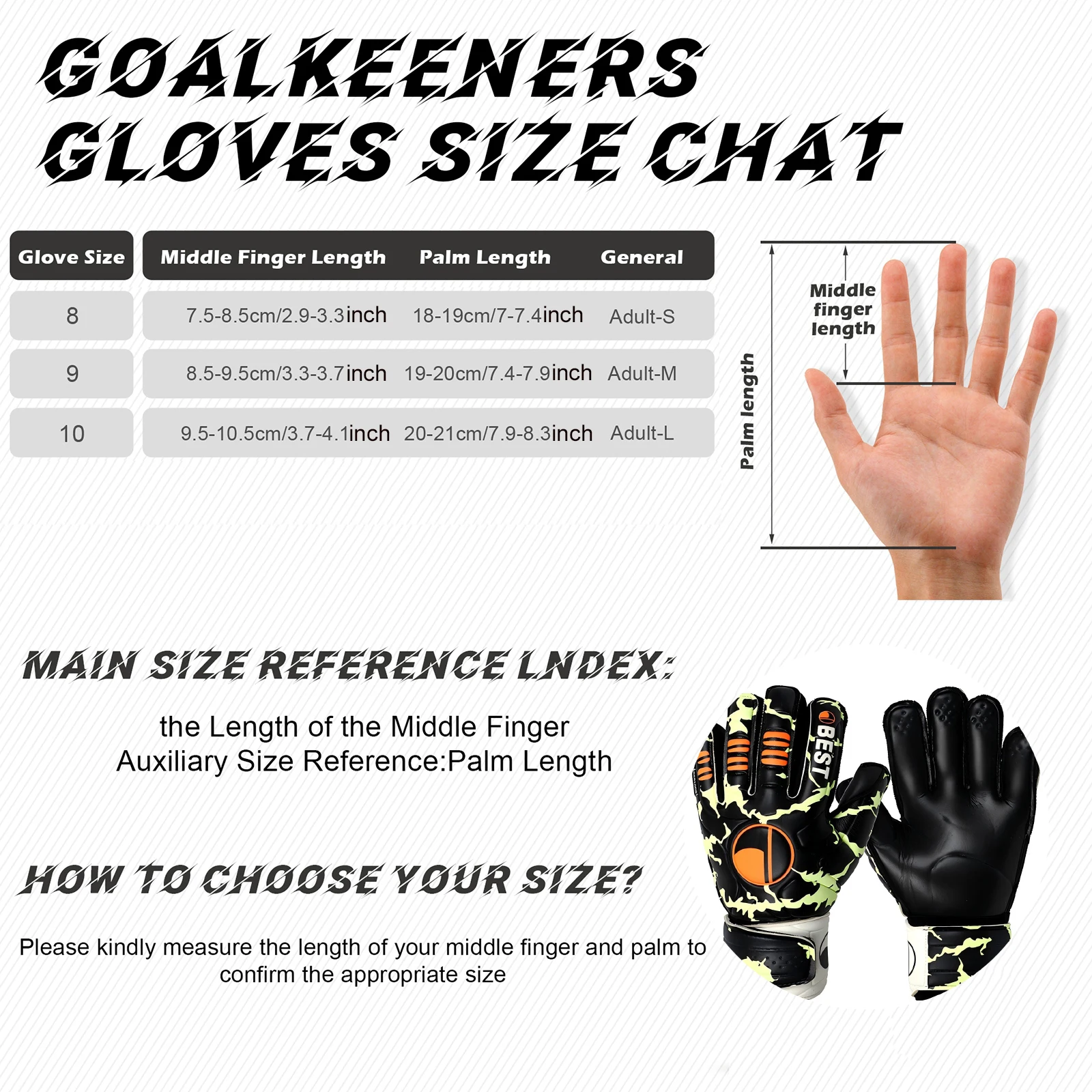 Soccer Goalie Gloves for Youth and Adult, Football Goalkeeper Gloves with Finger Protection Breathable Soccer Goalie Gloves