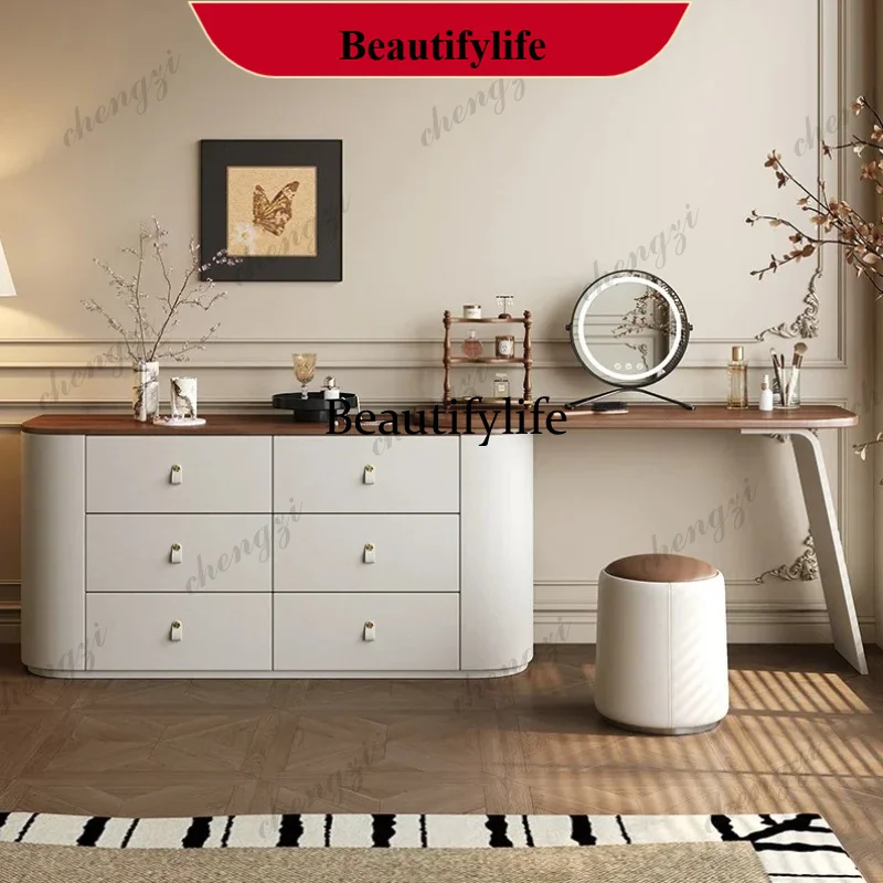 G153 Light Mirror Vanity Table Cabinet Luxury Decor Minimalist Dressing Table Aesthetic Makeup Decor Schmink Tisch Bedroom Furni