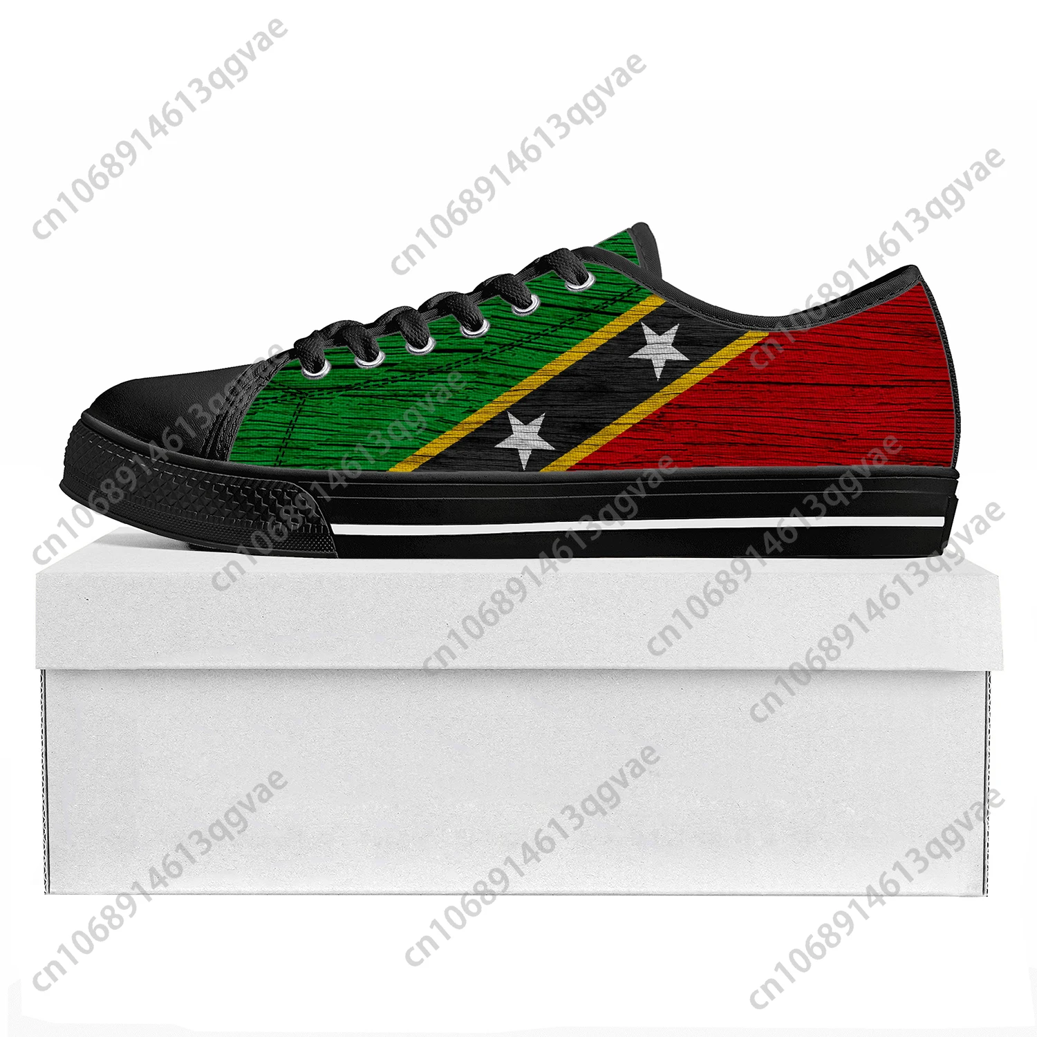 St Kitts and Nevis Flag Low Top High Quality Sneakers Mens Womens Teenager Canvas Sneaker Prode Casual Couple Custom Shoes