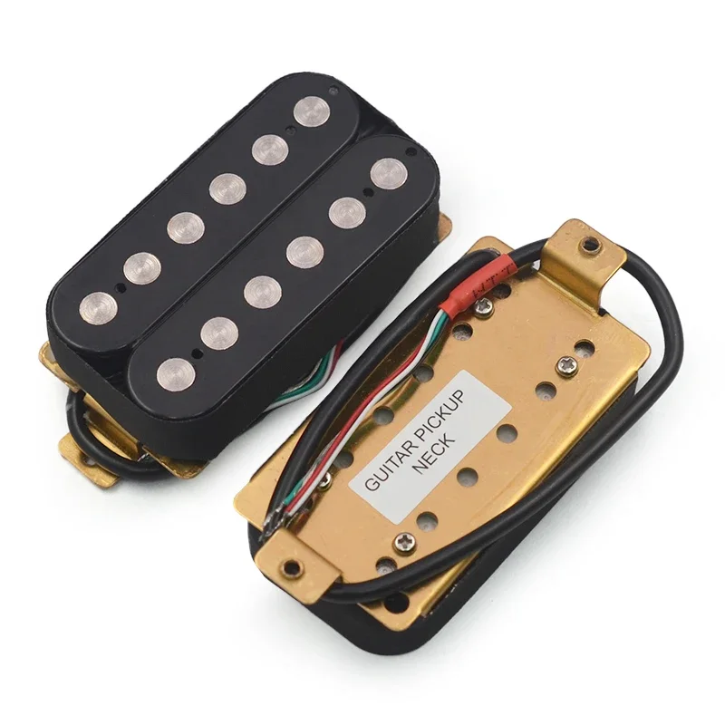 Dual Coil Guitar Humbucker Pickup 6.3mm Big Pole Piece Electric Guitar Pickup with 4 Conduct Cable/Coil Splitting Black/White