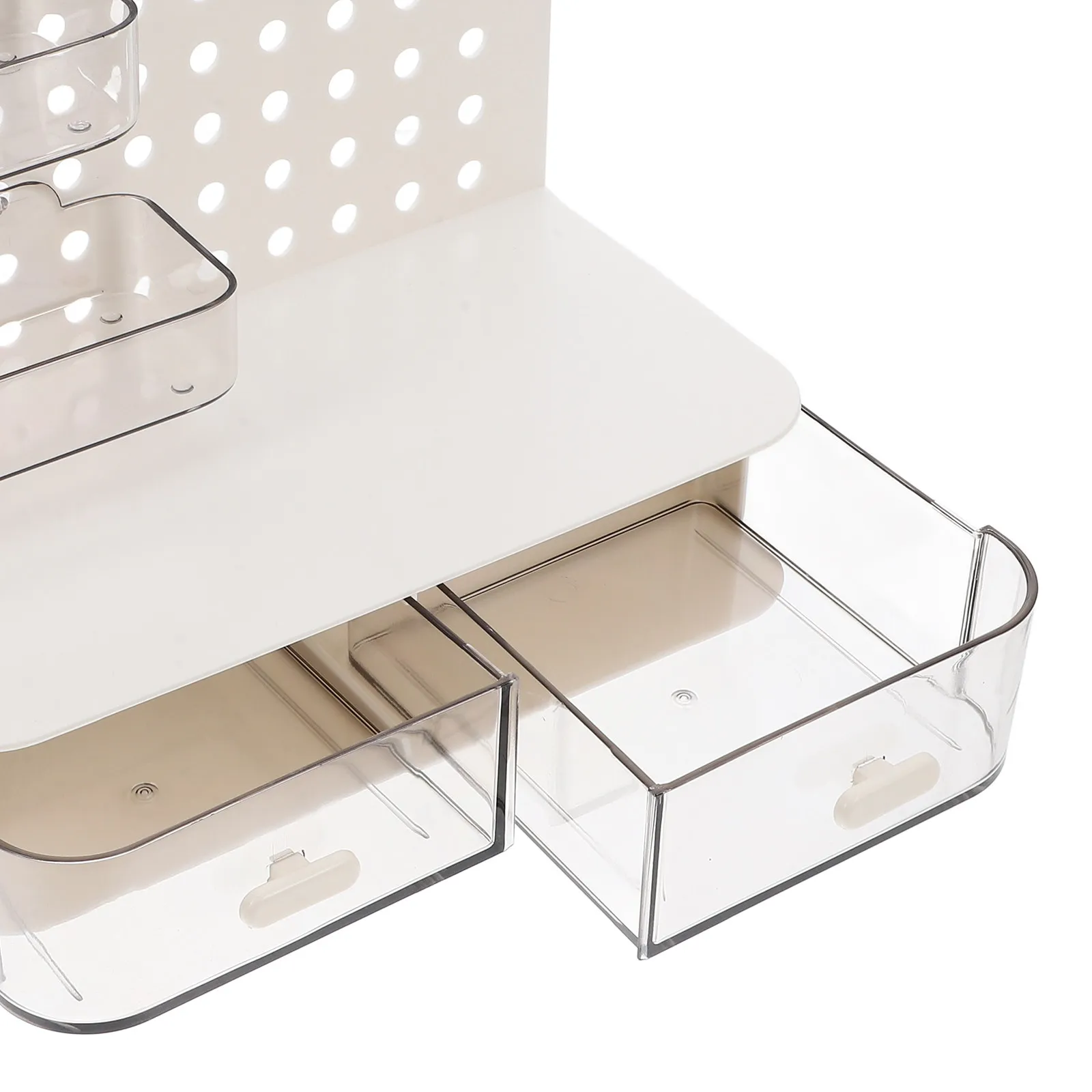 Desktop Slant-Insert Pegboard Storage System Multi-Layer Wall-Mounted Organizer for Pens Tools Cosmetics Office Desk Accessories