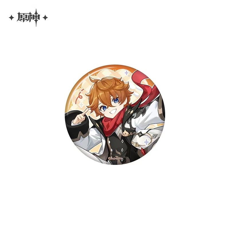 Pre Sale miHoYo Official Genuine Genshin Impact Merchandise Tartaglia ZhongLi Wriothesley Furina Columbina Flins Badge Cosplay