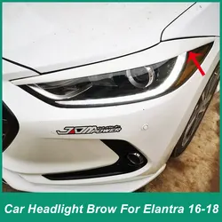 For Hyundai Leading Elantra 2016-2019 Headlamp Eyebrow Cover Sunshade Splitter Decoration ABS Plastic Eyehair Accessories Black