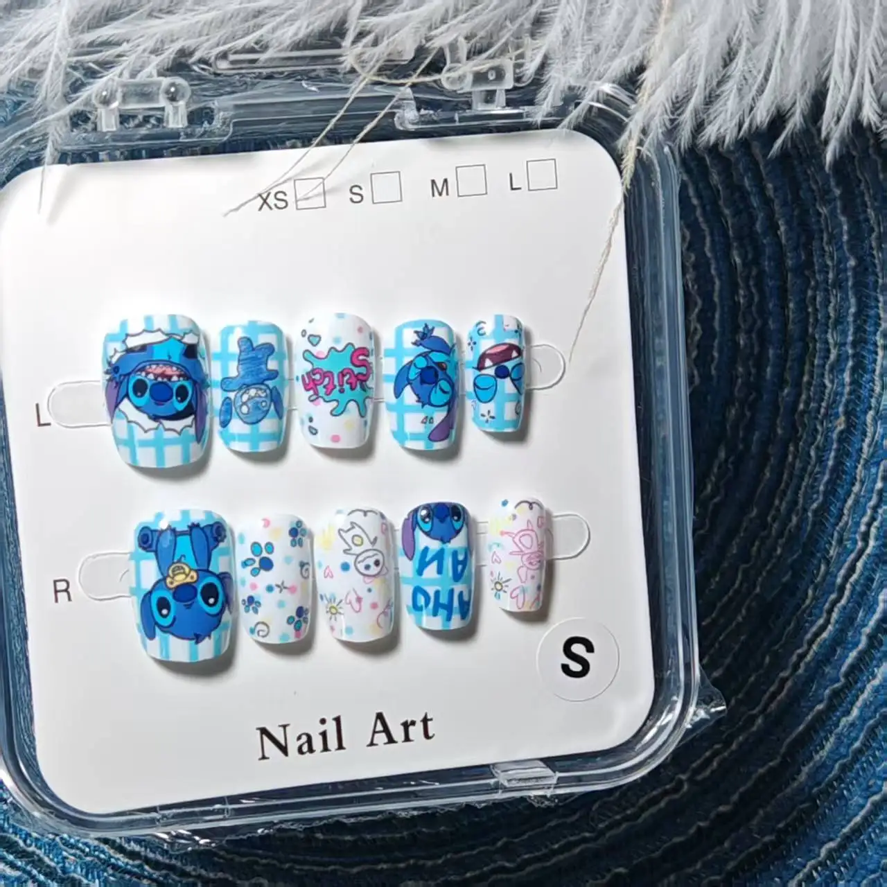 

Cute Stitch Press on Nails Easy To Wear Manicure Kids & Adults Fun Colorful Perfect for Daily & Party Looks Stitch Fake Nails
