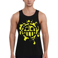 Heart Pirate Compression Tank Tops Gym Sleeveless T-Shirt Monkey D Luffy Anime Graphic Clothing Male Bodybuilding Fitness Vest