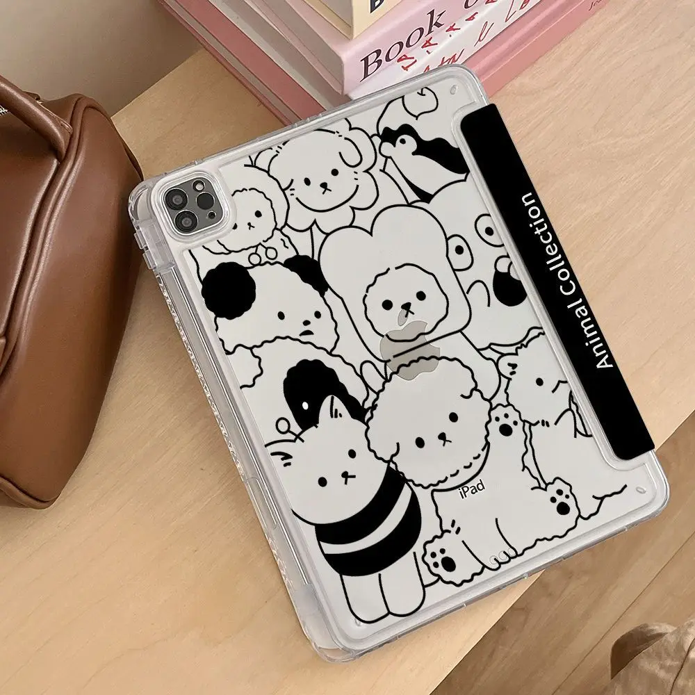 Funda con Tapa Abatible en Y con Estampado de Cachorro para iPad Air 11, iPad 10ª, 11ª, A16, 9ª Generación, iPad Pro 11, 10.9in, 13, M4, M5 2025