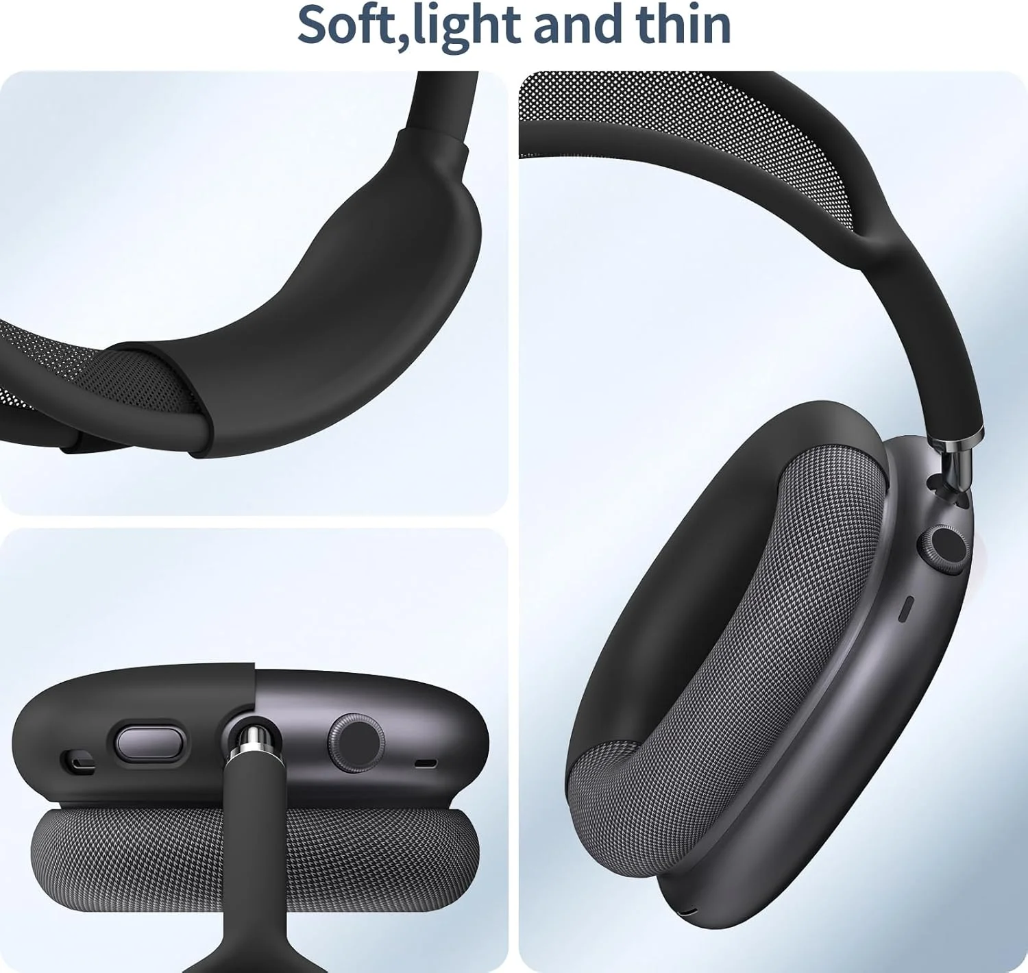 For Airpods Max Headphones Soft Silicone Case 3 in 1 Protective Cover Anti Scratch Earphone Cases for Airpodmax Accessories