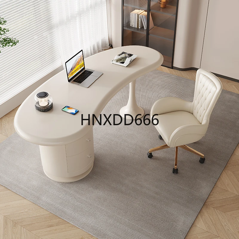 مكتب من الخشب الصلب للمنزل الصغير، على شكل خاص، تصميم فريد من نوعه، محطة عمل مدمجة للمكتب #4