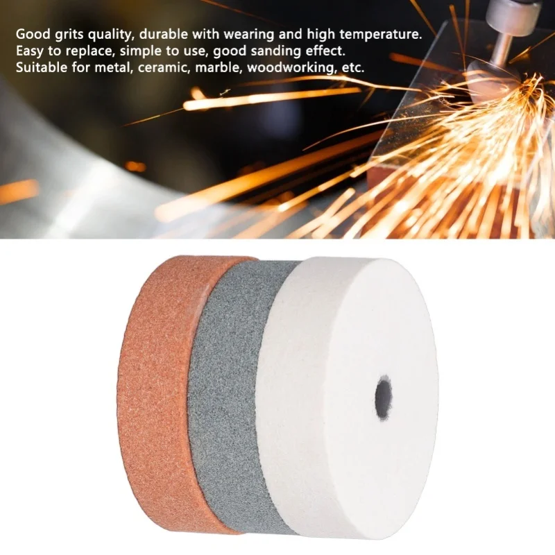 3Pcs Grinding Wheel Grinder Polisher Polishing Tool Set Kit For Metal Ceramic Wood