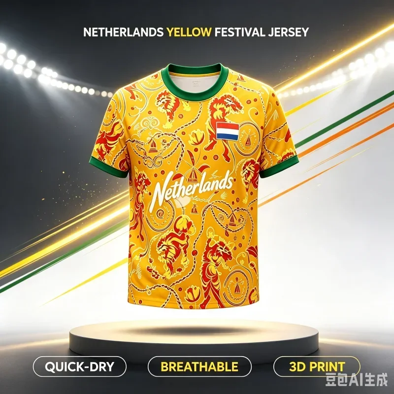 2027 New Fan Customized Casual Sports Fast Drying Breathable Dutch 3D Printed T-shirt For Family And Children's Wear