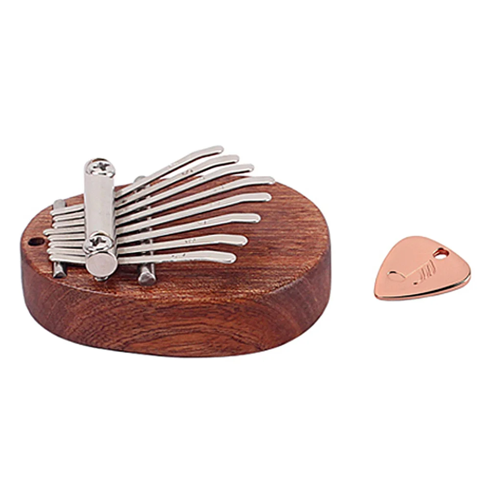 

1Pcs Kalimba 8 Keys Mini Thumb Piano Brown Portable Finger Piano Instrument for Beginners with Pick Practice