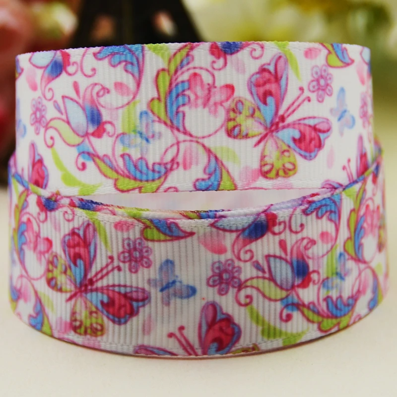 22mm 25mm 38mm 75mm butterfly Cartoon printed Grosgrain Ribbon party decoration 10 Yards