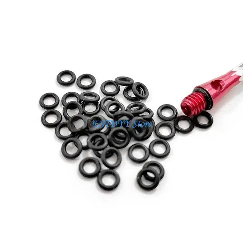 

G6DE Wear-Resistant Darted Rings Black Darted Rubber O Rings Darted Shafts Washers Professional Darted Accessory