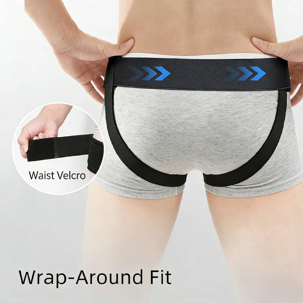 1Pc Breathable Hernia Support Belt Truss Left Right Side Groin Brace with Removable Compression Pads Pre Post Surgical Care view 2