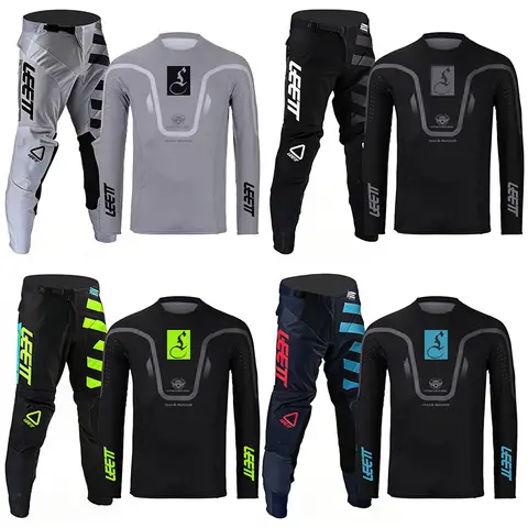 2026 leett motocross jersey and pants black blue adult man Enduro Off-road Name Number customization racing gear set woman