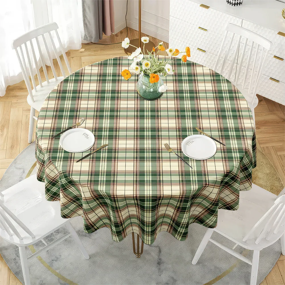 1 Sugarland plaid round tablecloth, bright colors, durable fabric, a must for picnics