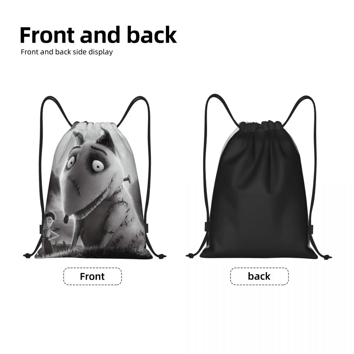 Custom Halloween Sparky Dog Drawstring Backpack Bags Women Men Lightweight Frankenweenie Gym Sports Sackpack Sacks for Yoga