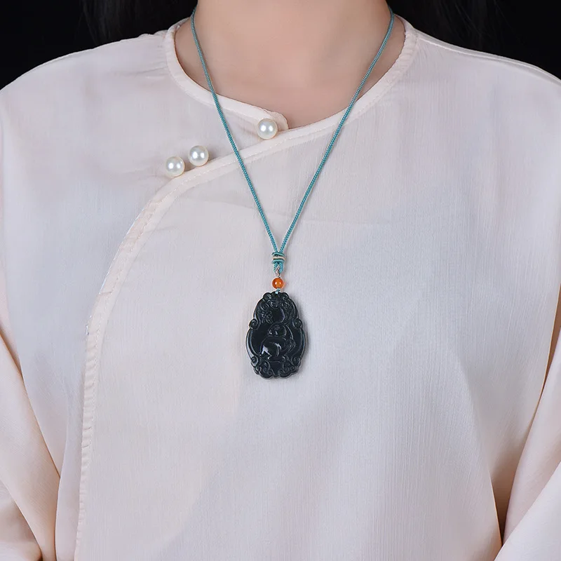 Hetian Gray Jade Zodiac Sign Of Rabbit Pendant
