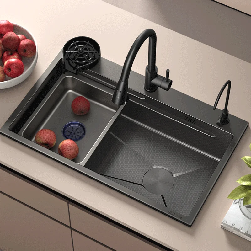 

Кухонная раковина для овощей, большая раковина из нержавеющей стали 304, с одним слотом под столешницей, посудомоечная машина, бытовая раковина для овощей