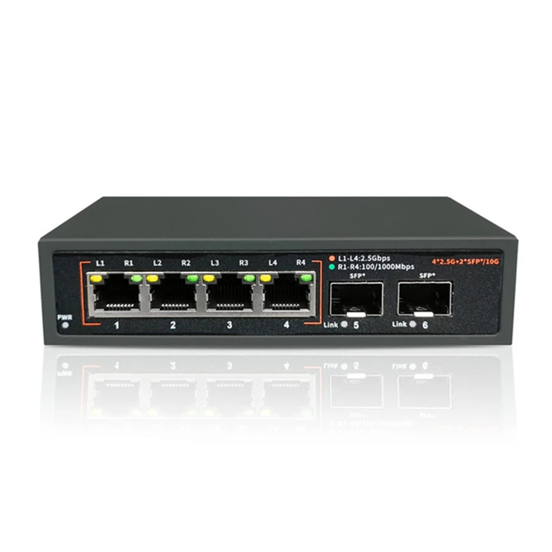 2.5G Ethernet Network Switch Uplink Port Fanless For NAS Wifi Router Wireless AP VDI EU Plug