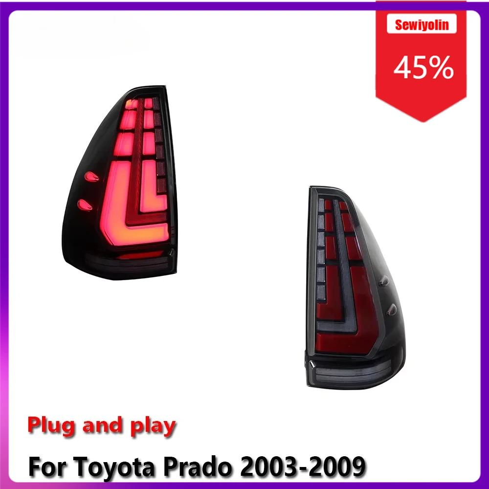 

Sewiyolin Car LED Lamp Tail Light Assemblies For Toyota Prado 2003-2009 Auto Fog DRL Brake Turn Signal Lamp Plug and Play