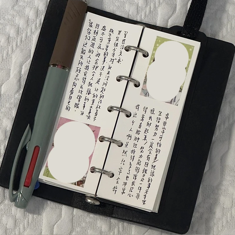 Girls' Black M2.5 Notebooks With Line Inner Pages Portable Soft Leather Planner For Children' Study Use As Mini Pocket Books