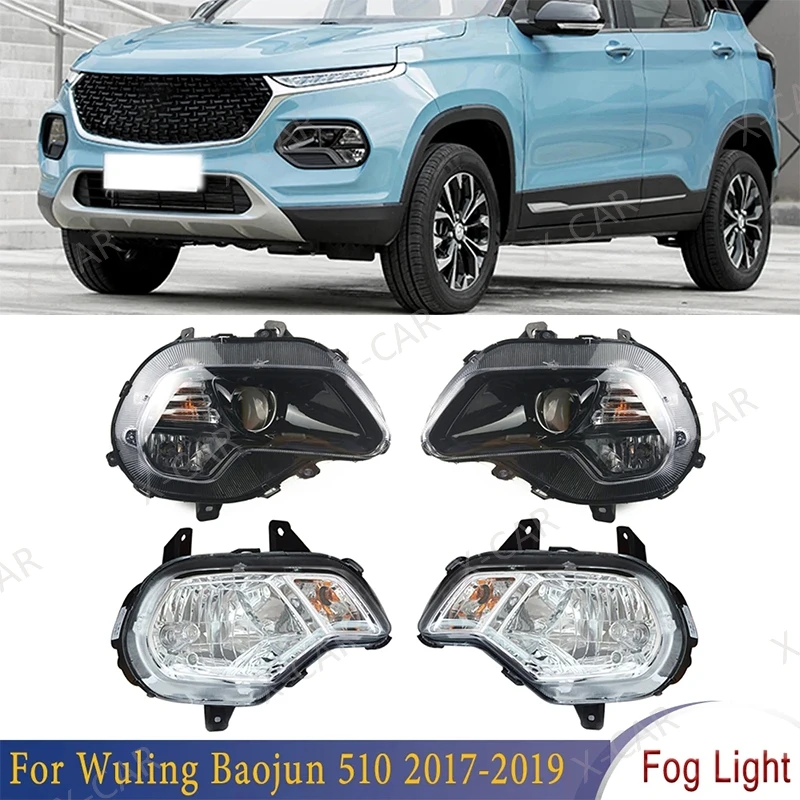 Front Bumper Fog Lamp Foglight For Wuling Baojun 510 2017 2018 2019 DRL Daytime Running Light Daylamp