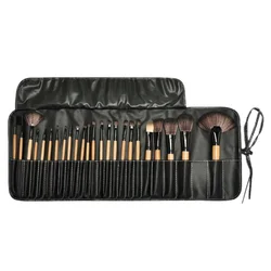 24PCS Makeup Brush Set With Bag Professional Cosmetic Brushes Eyebrow Powder Foundation Shadow Blush Synthetic Mixed Tools