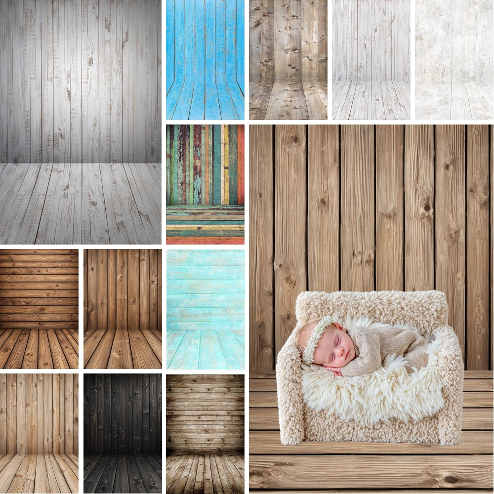 

MOON.QG Product Photography Backgrounds Board Wood Texture Backdrop Wall Newborn Baby Photography Props Photocall Birthday Party