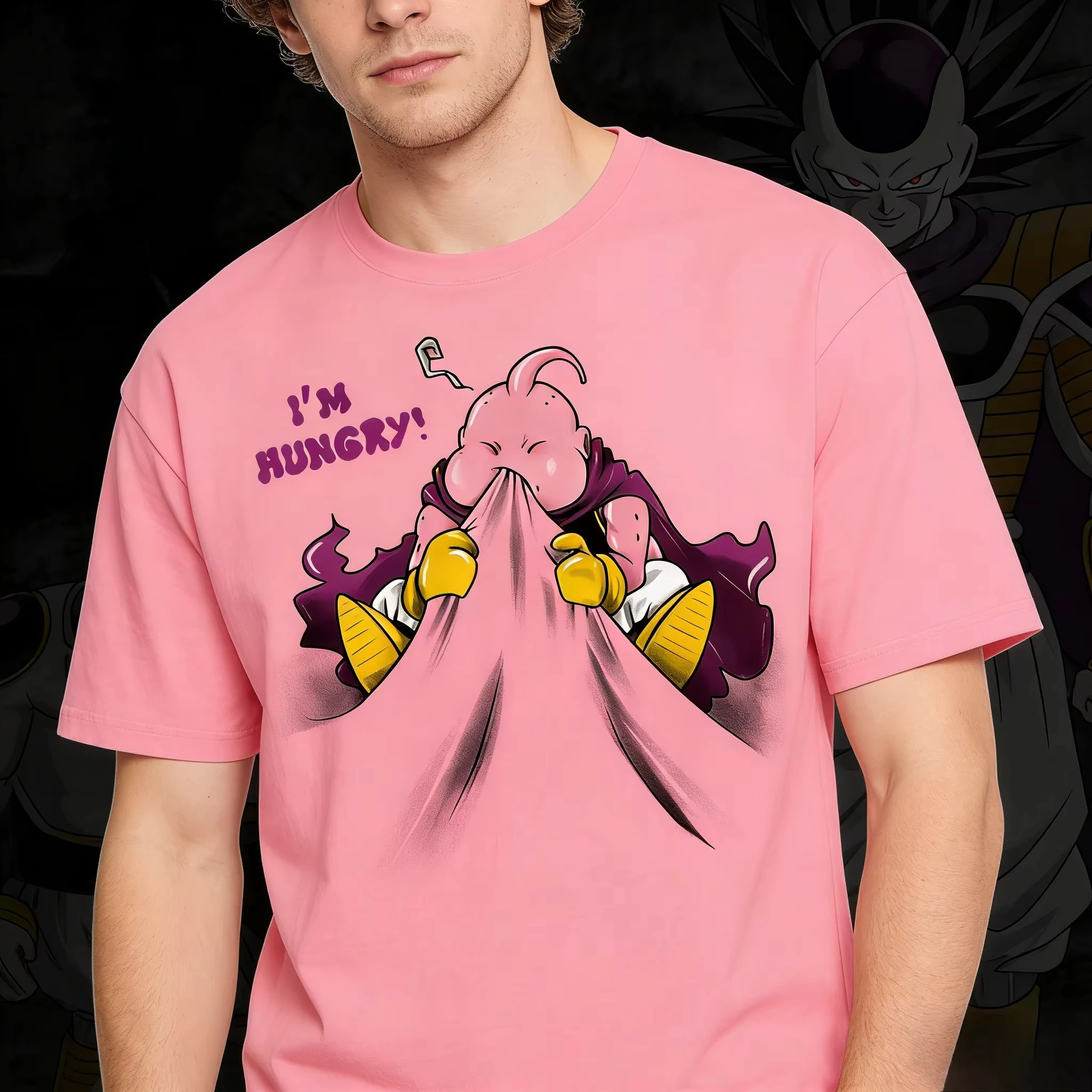2026 Summer Dragon Ball Majin Buu Vintage Anime T-shirt Men's Pure Cotton Casual Sports Daily Top Men's Clothing Women's T Shirt