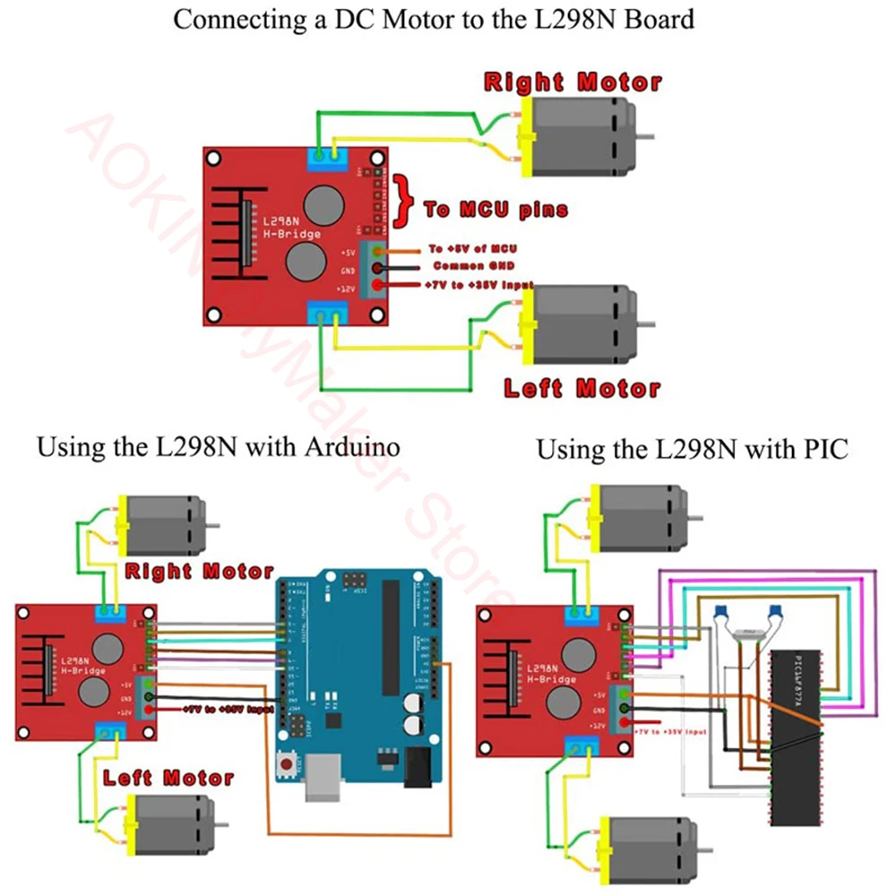 DC Motor Drive Module Reversing PWM Speed Dual H Bridge Stepper Motor Mini Victory L298N