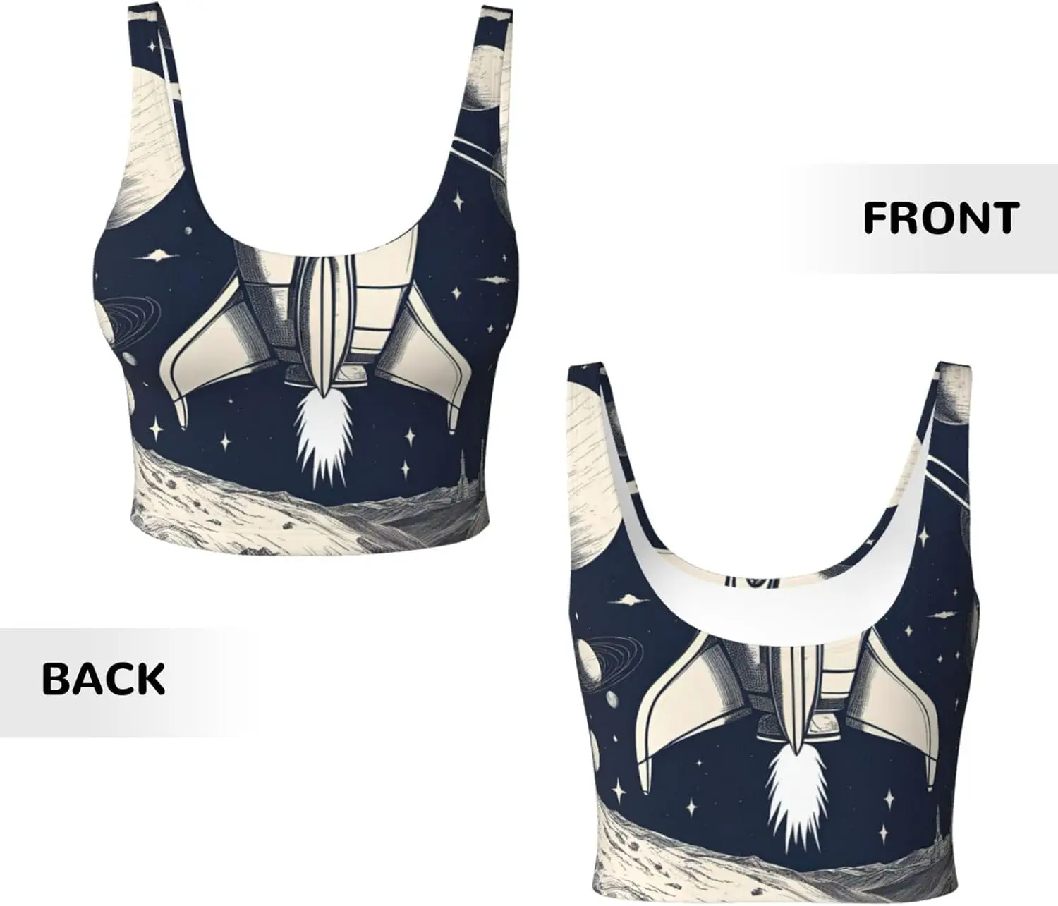 Gilet de sport décontracté imprimé fusée dans l'espace pour femmes, gilet de Yoga, tendance, léger, confortable pour saisons