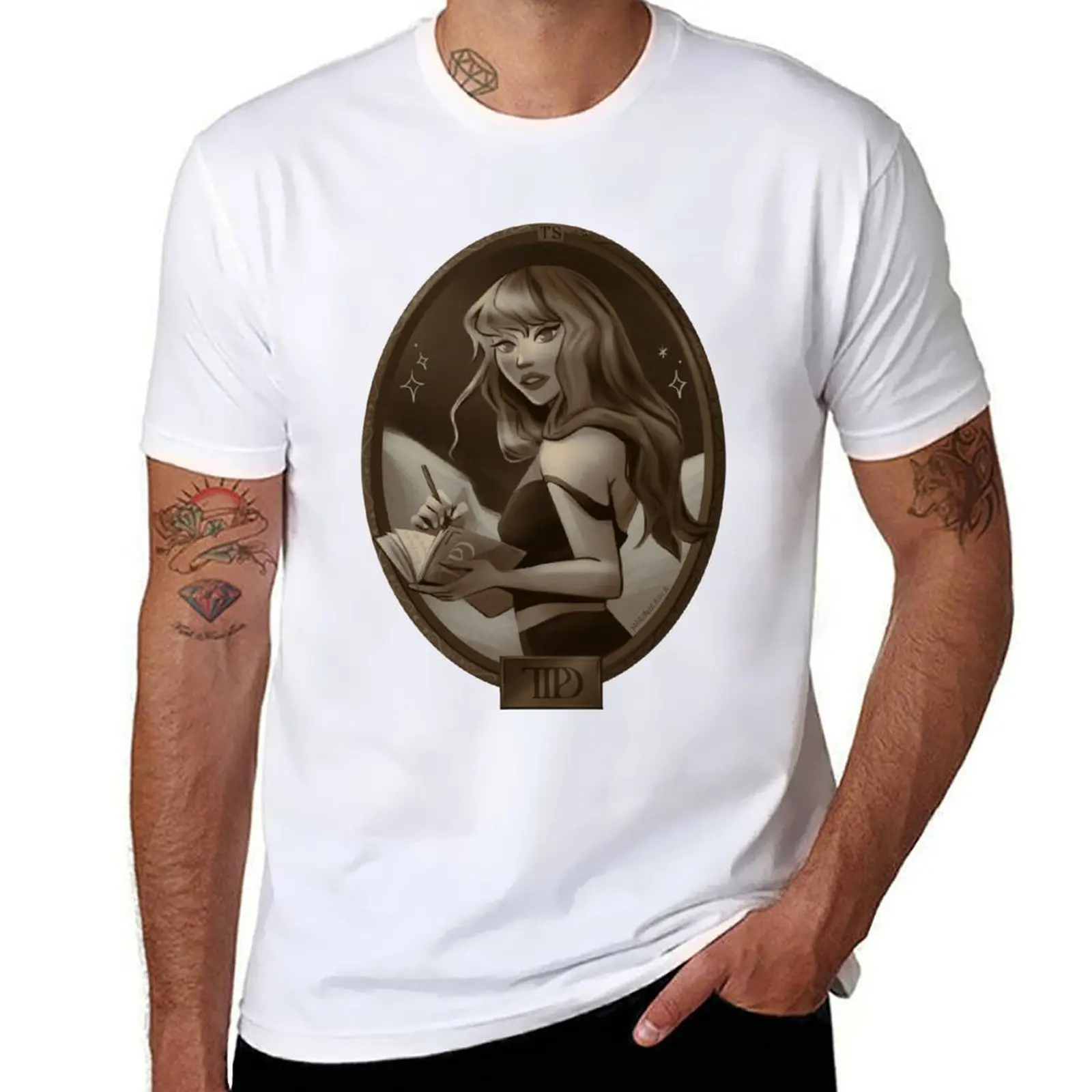 (Sepia) Poet Tortured T-Shirt Fashion Casual Short Sleeve Top