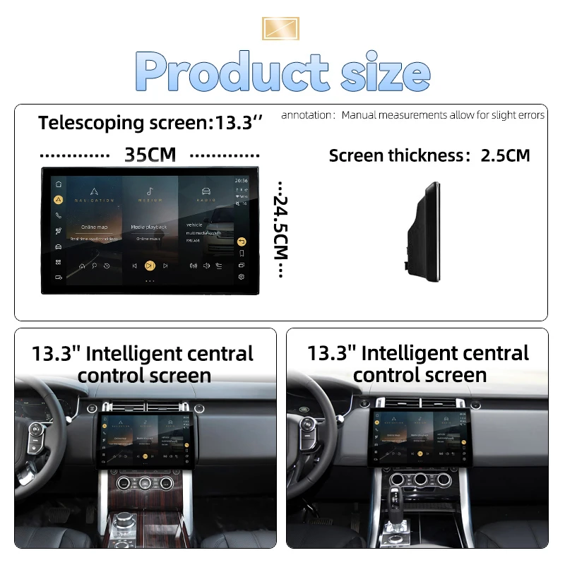 13.3 Inch Android 13 Screen GPS Navigation Carplay for Range Executive Sport 2013-2017 Auto Multimedia Radio