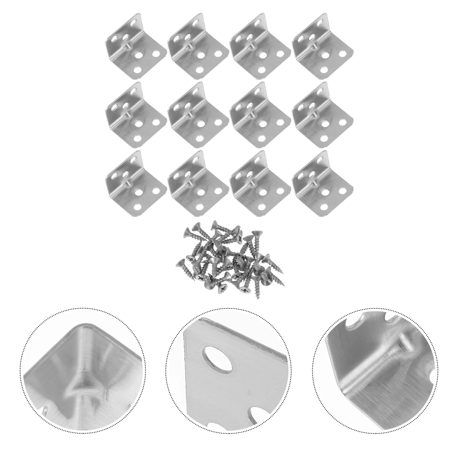 

12Pcs Furniture Corner Brackets 6-Hole Design Simple Installation Stable Corner Braces for Wardrobe Desk Wooden Beam Fixing