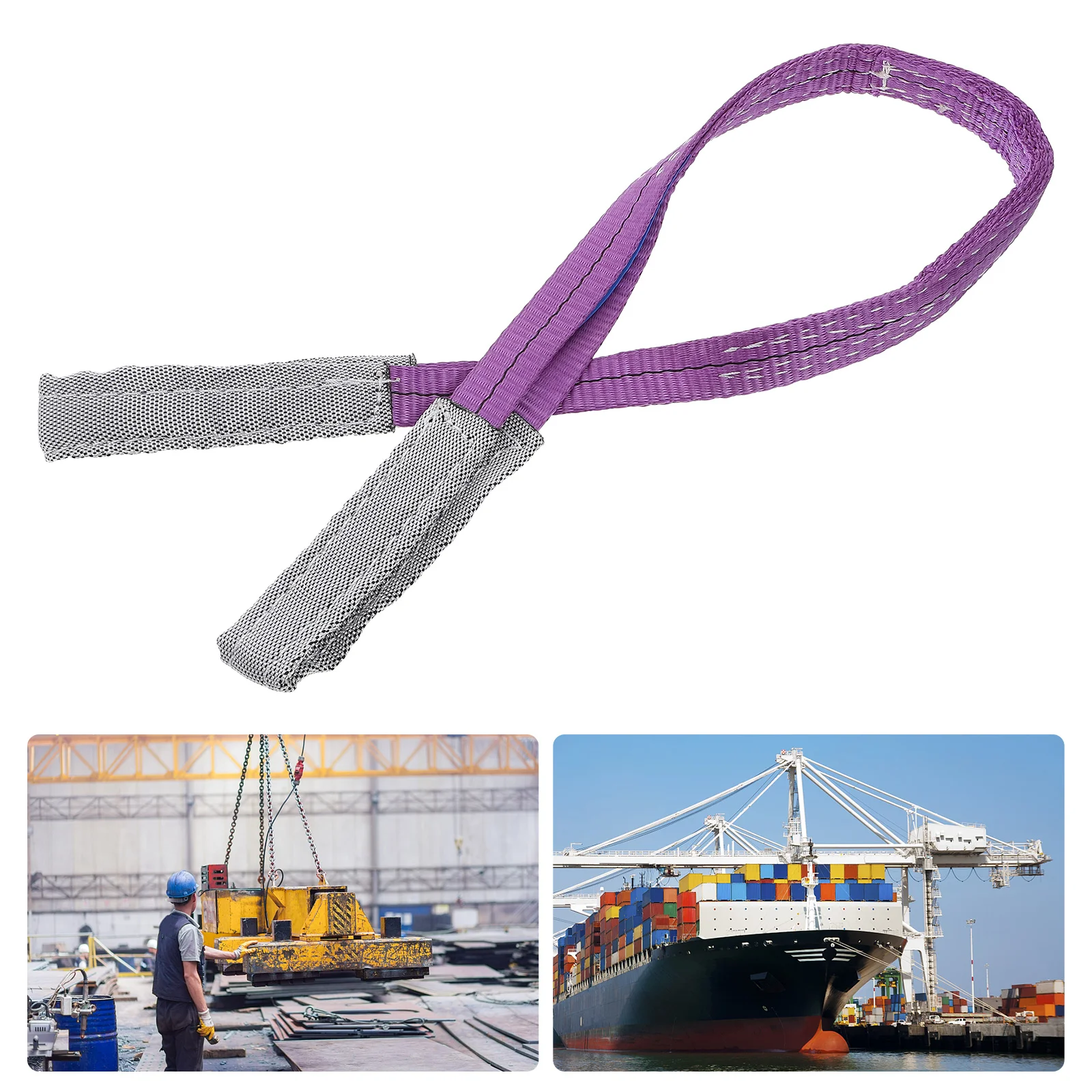 

Flat Sling Slings to Hold Load Cargo Lifting for Loading Fastening Straps Outdoor Luggage Recovery Hemming Slingbar 1ton 4x4