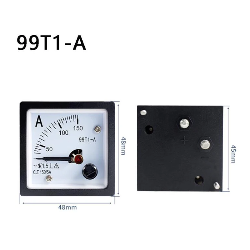 1Pcs 99T1 AC ammeter 99T1A 1A 2A 3A 4A 5A 10A 20A 30A 40A 50A 75A 100A and miniature zero sequence current transforme