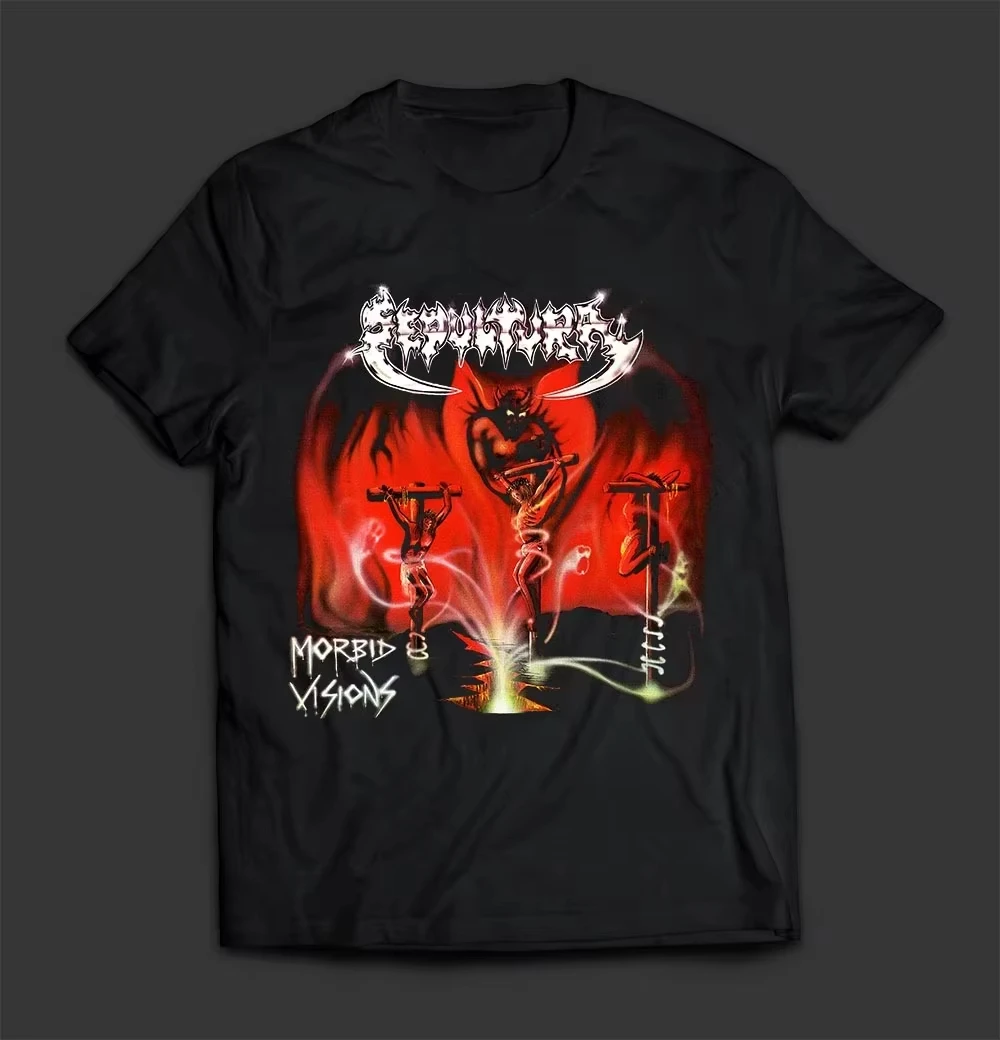 

Лето 2029, футболка Sepultura Vision, мужская и женская хлопковая футболка с короткими рукавами, винтажный топ в стиле хип-хоп, мужская одежда, уличная одежда