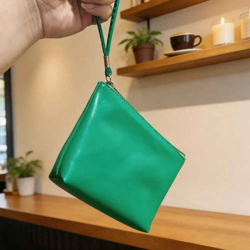 New PU Leather Makeup Bag Large Capacity Square Shape Clutch Bag Waterproof Camera Storage Bag for Women & Men