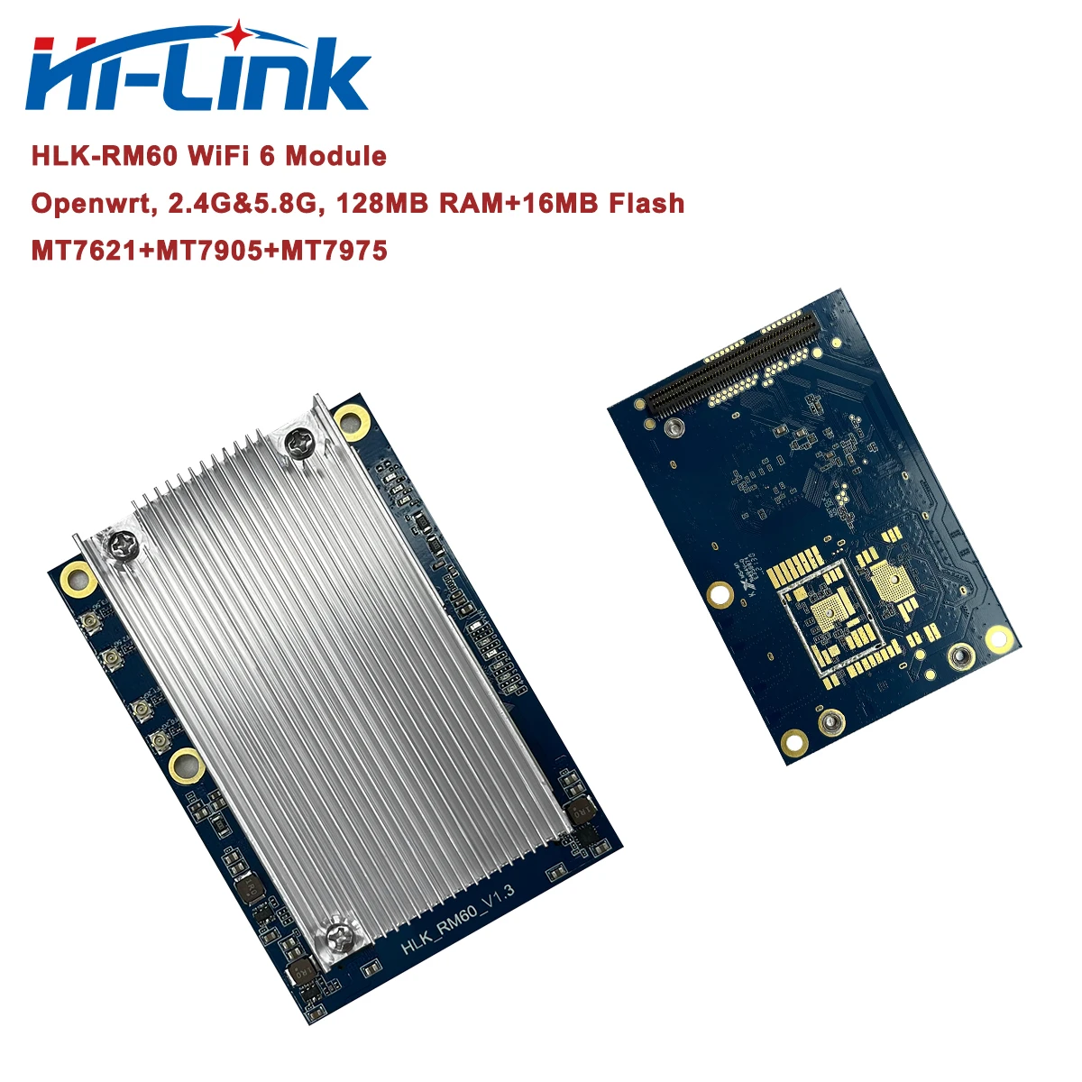 Free Ship HLK-RM60 MT7621AN+MT7905 WiFi 6 Openwrt Wireless Router Module with 128M RAM and 16M SPI Flash