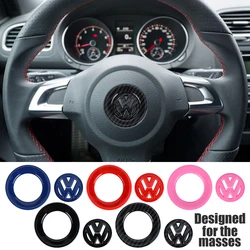 Car Steering Wheel Center Sticker Circle For Volkswagen Golf 4 5 6 7 Bora MK7 Beetle Touran GTI R Line Auto Accessories