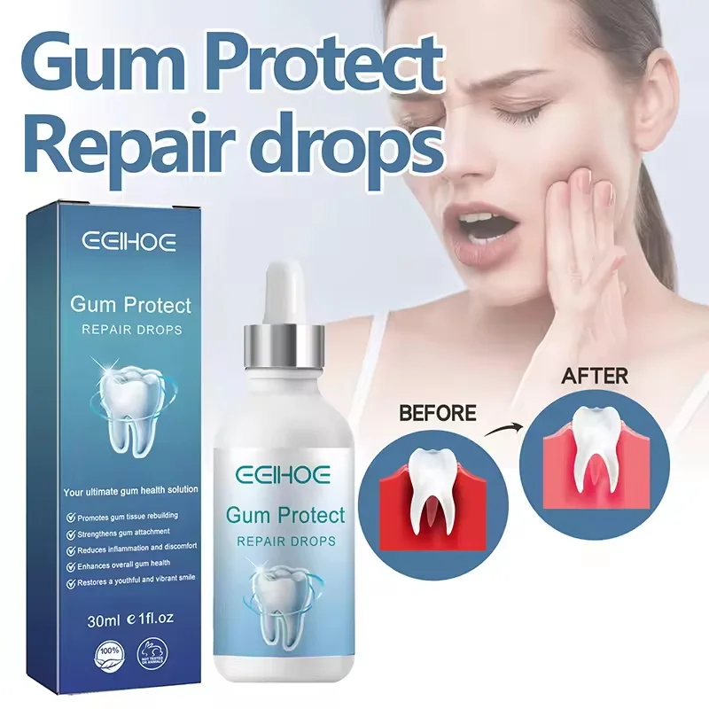 Gum Repair Drops Relieve Receding Gingival Swelling Gum Cleaning Care Oral Periodontal Hygiene Remove Yellow Tartar Dentifrice