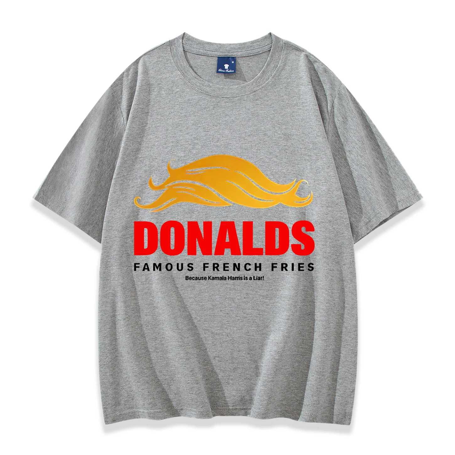 Donalds famosas batatas fritas engraçado trump manga curta camiseta masculina/feminina camisetas casuais vintage