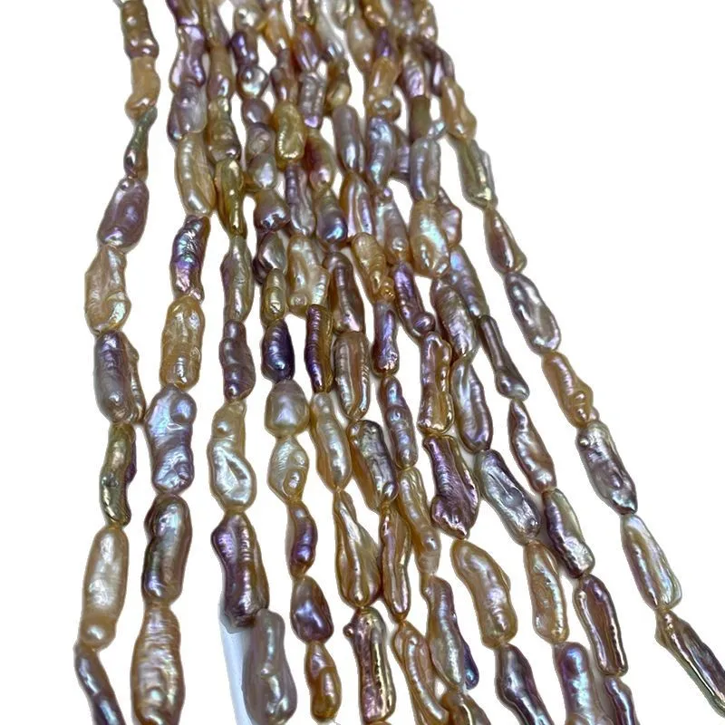 7-8mm5A المياه العذبة الطبيعية الباروك البيضاوي اللؤلؤ الأرجواني الوردي DIY بها بنفسك النساء قلادة أساور صنع المجوهرات اكسسوارات عيد الميلاد #5