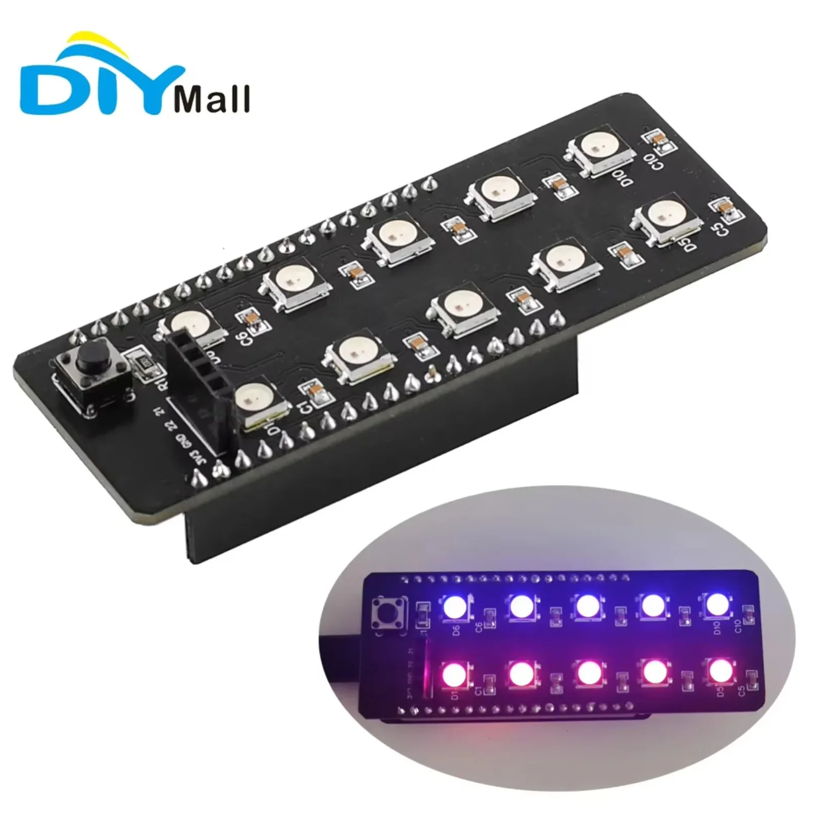 DIYmall WS2812 Addressable RGB LED Shield for ESP32 DEVKIT V1 GY-1-5V Pressure Humidity Temperature Sensor