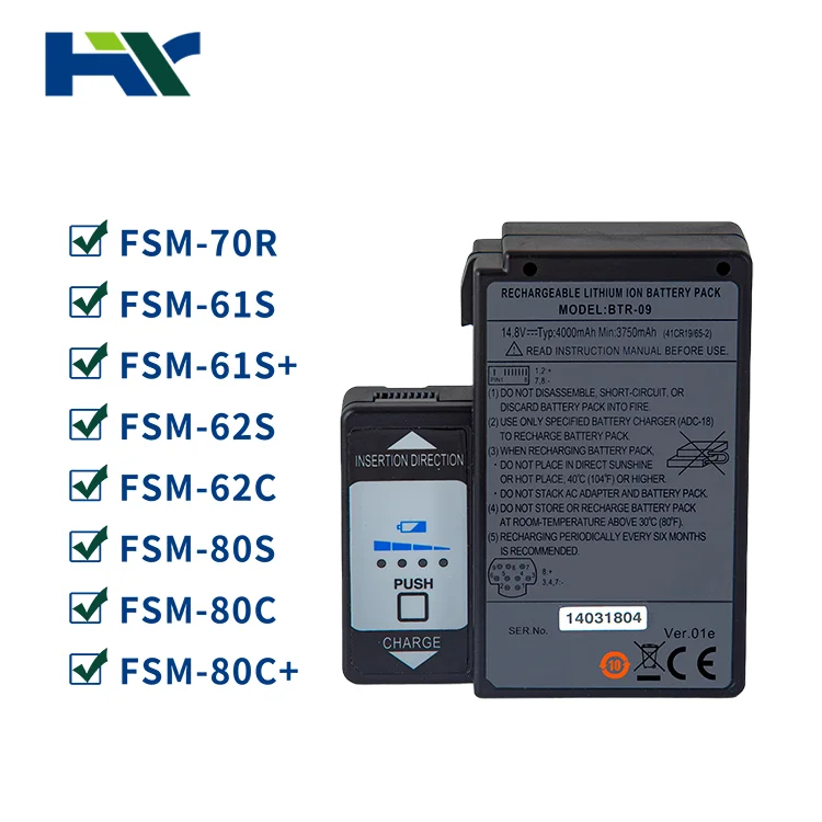 Fsm 80s 61s 62s 62c 80c 70r  BTR-09  Battery Optical fiber splicer Battery