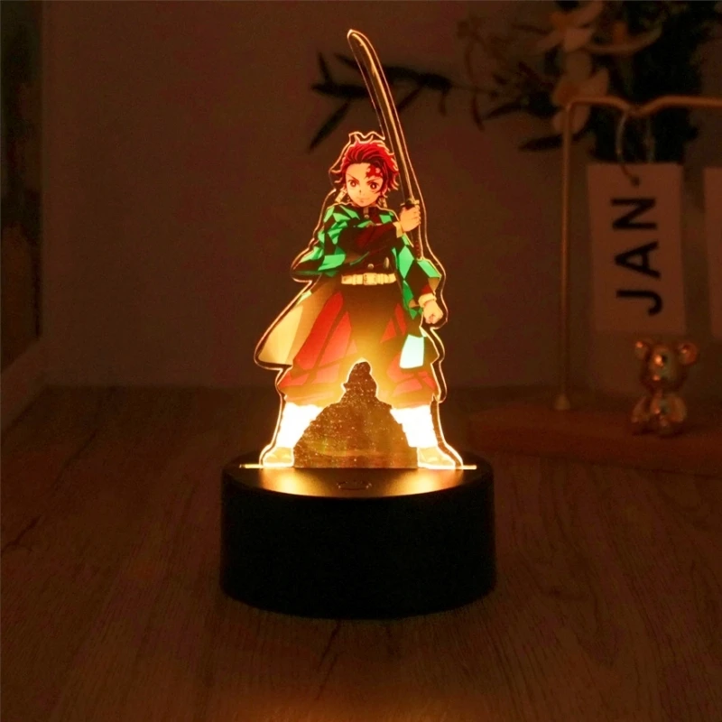 3D Lamp Anime Figures LED Night Light Tanjiro Nezuko With Remote Control 16 Colors Room Decor Lamps Birthday Christmas Gifts